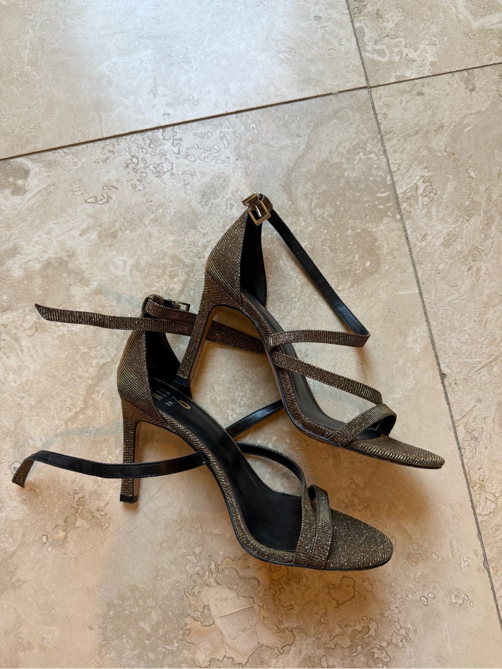 Elegant Metallic Strappy High Heel Sandals - Bronze